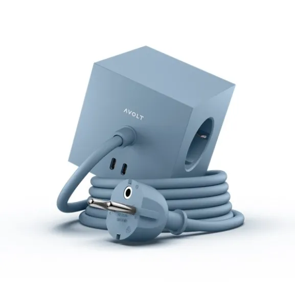 Square 1 USB-C/magnet grenuttag, Shark Blue 1,8m