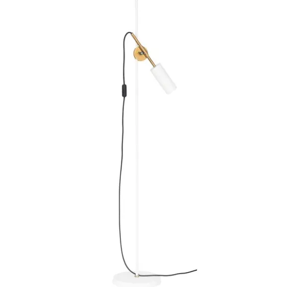 Stav golvlampa, vit/råmässing 140cm