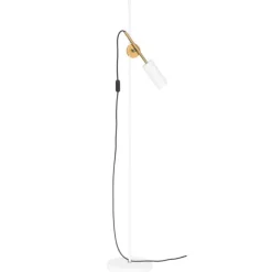 Stav golvlampa, vit/råmässing 140cm
