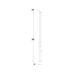 Stolpe fast 240 cm, varmgalv. 60Ø