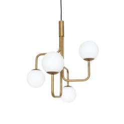 Strapatz taklampa, råmässing/opal 57,5cm