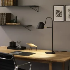 Streck bordslampa, varmgrå/mässing