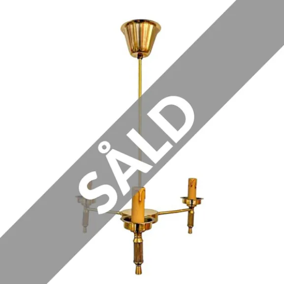 Taklampa 3armar Mässing , 50 cm