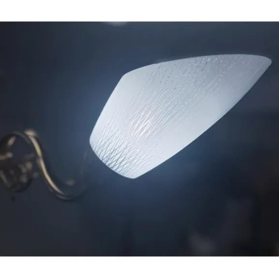 Taklampa Aurora 5-arm, mässing/vit