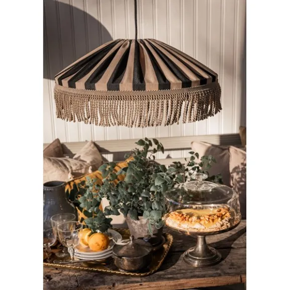 Taklampa Capri D50 s/s frans E27 5m IP44 taupe/svart