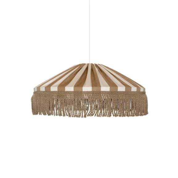 Taklampa Capri D50 s/v frans E27 5m IP44 taupe/vit