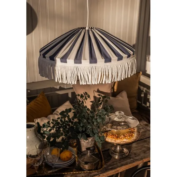Taklampa Capri D50 s/v frans E27 5m IP44 blå/vit
