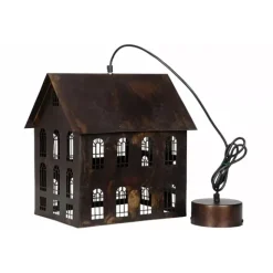 Taklampa Hus Antik Brun, large