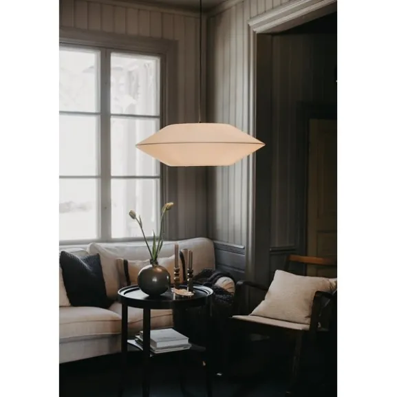 Taklampa Pollux D75 plisserad off-white
