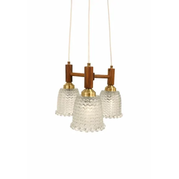 Taklampa vintage Valnöt 3-arm