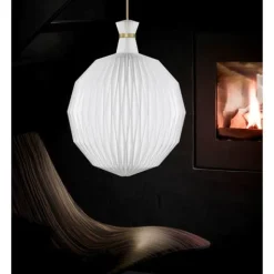 The Lantern pendel XL, vit/rostfritt stål 55cm