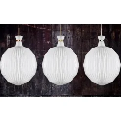 The Lantern pendel XL, vit/mässing 55cm
