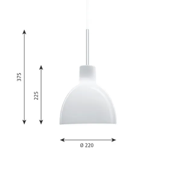 Toldbod 220 taklampa, opalglas 22cm
