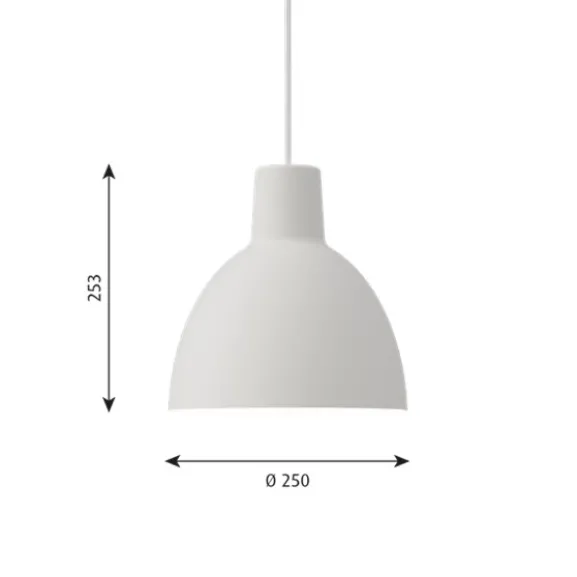 Toldbod 250 taklampa, vit 25cm