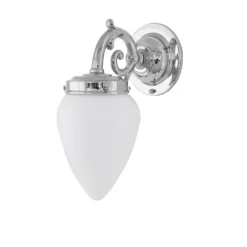 Topelius Vägglampa IP24, förnicklad mässing