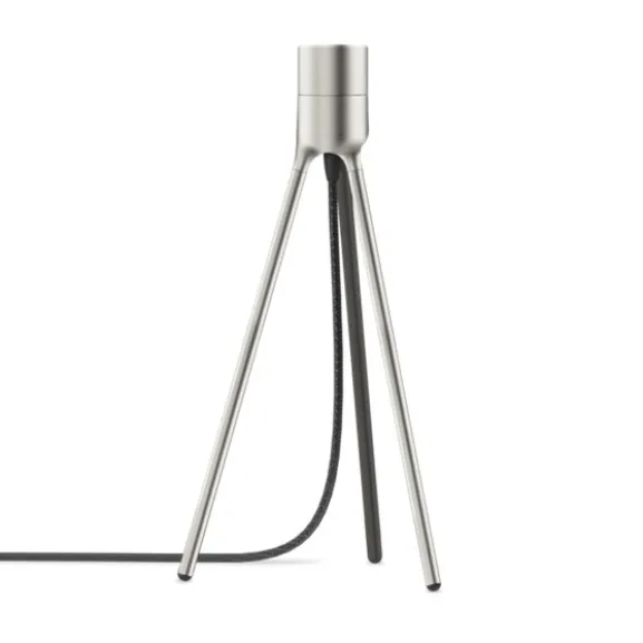 Tripod table brushed steel H 36 cm