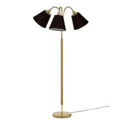 Tullgarn golvlampa trearmad, mässing/ek 145cm