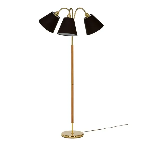 Tullgarn golvlampa trearmad, mässing/ek 145cm