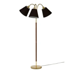 Tullgarn golvlampa trearmad, mässing/valnöt 145cm