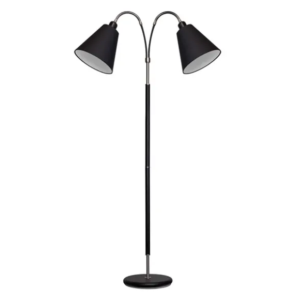 Tullgarn Golvlampa tvåarmad, svart 145cm