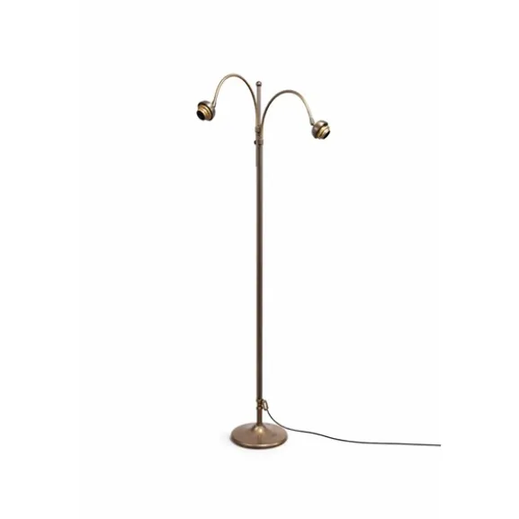 Twin Brass Golvlampa – Böjda Armar