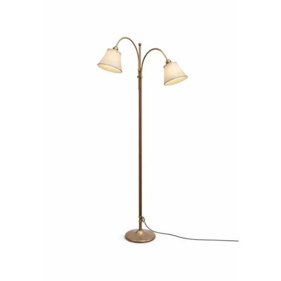 Twin Brass Golvlampa – Böjda Armar