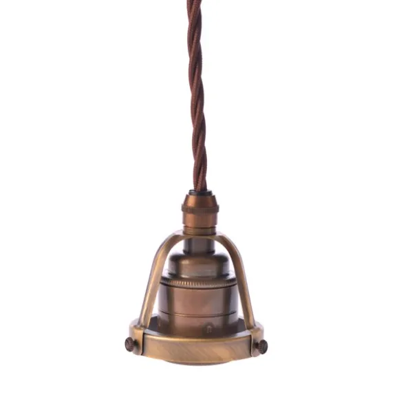 Upphäng 116 antik/E27antik 2,5m brun tvinnad kabel