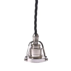 Upphäng 116 nickel/E27 nickel 2,5m svart tvinnad kabel