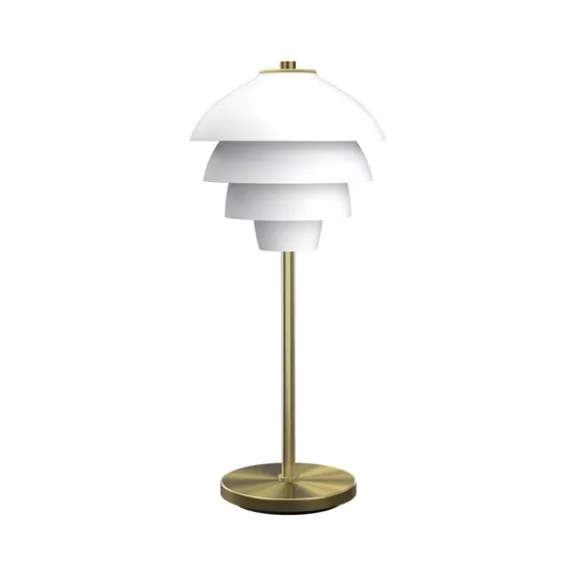Valencia bordslampa flat vit/mässing