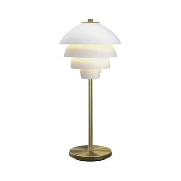 Valencia bordslampa flat vit/mässing