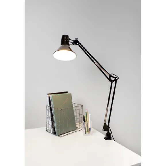Venla bordslampa m. spännbart bordsfäste svart