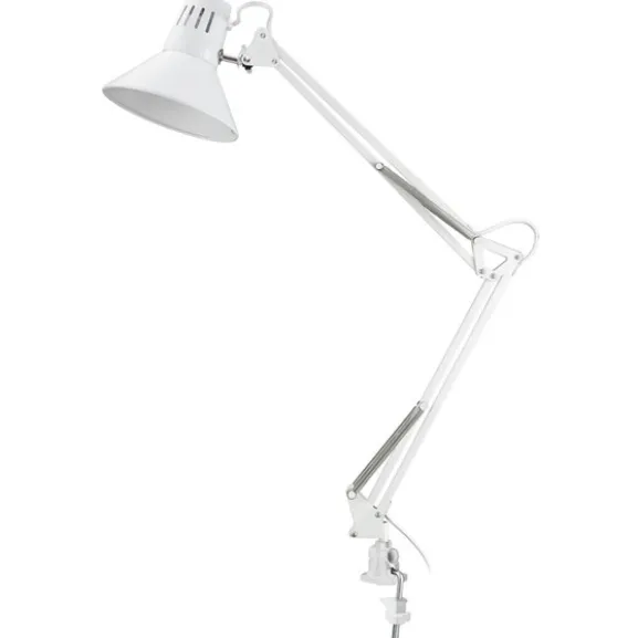 Venla bordslampa m. spännbart bordsfäste vit