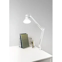 Venla bordslampa m. spännbart bordsfäste vit