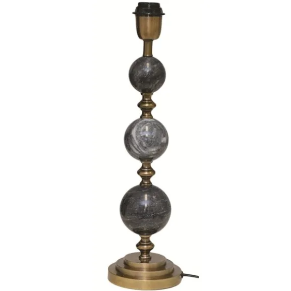 Verona Lampfot Svart marmor/antik mässin 13cm