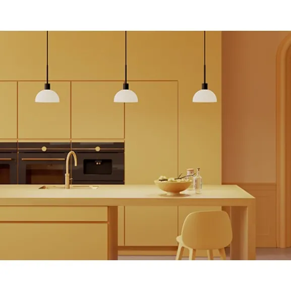 Vienda pendel svart/glas E14