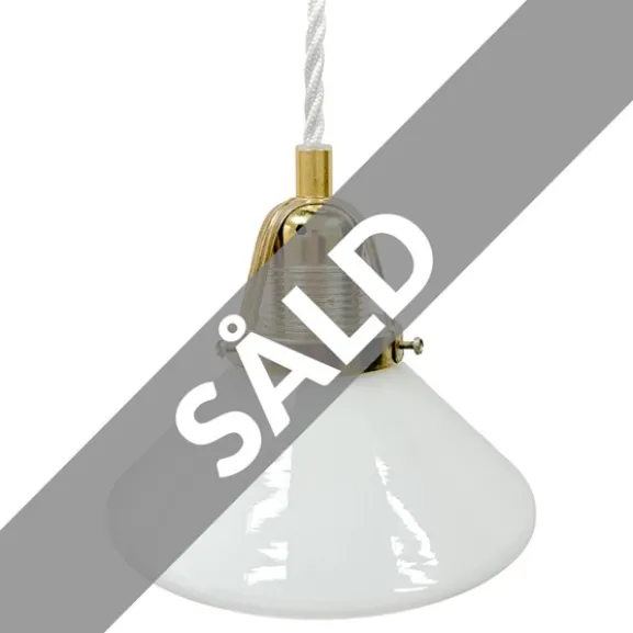 Vintage fönsterlampa skomakarskärm vit