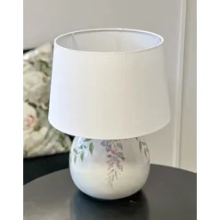 Vintage Lampfot porslin m blommor