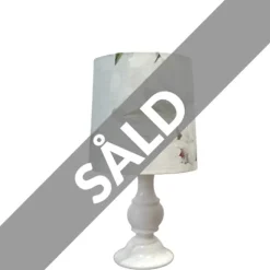 Vintage lampfot, vit marmor