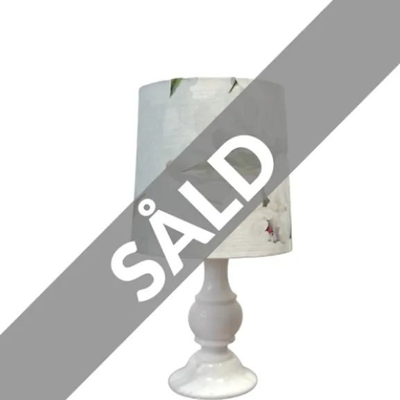 Vintage lampfot, vit marmor