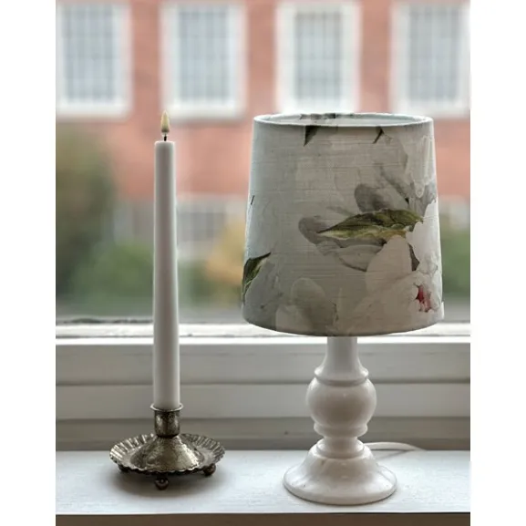 Vintage lampfot, vit marmor