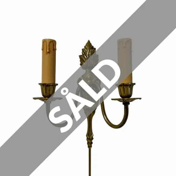 Vintage vägglampa 2-arm mässing