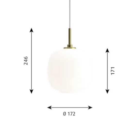 VL45 Radio 175 pendel, blank opal/mässing 17,5cm