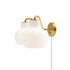 VL Ring Crown 2 vägglampa, opal/mässing