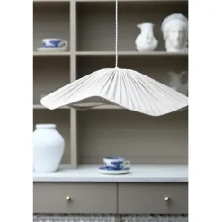 Wave Taklampskärm Linne Vit 70 cm