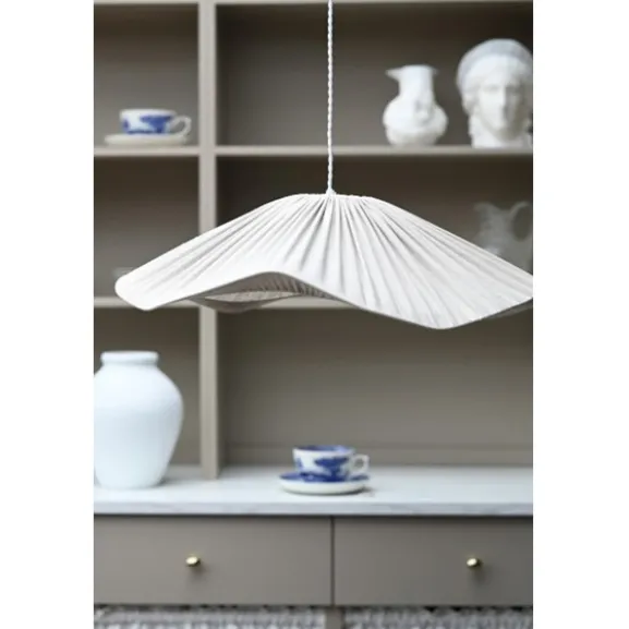Wave Taklampskärm Linne Vit 50 cm