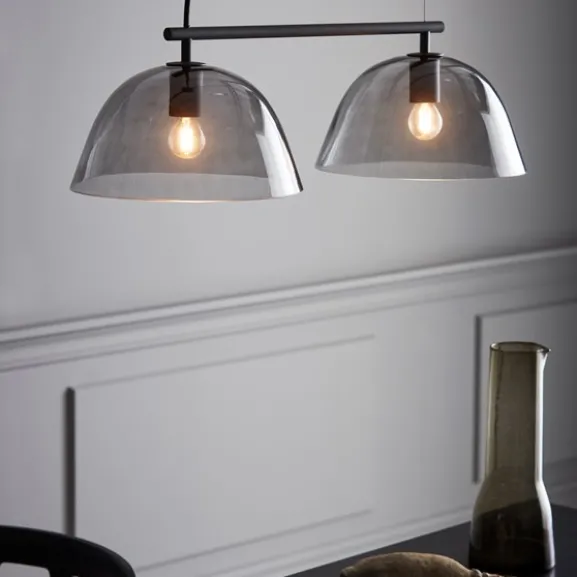 Wendo 70 taklampa, svart/rökfärgad 70cm