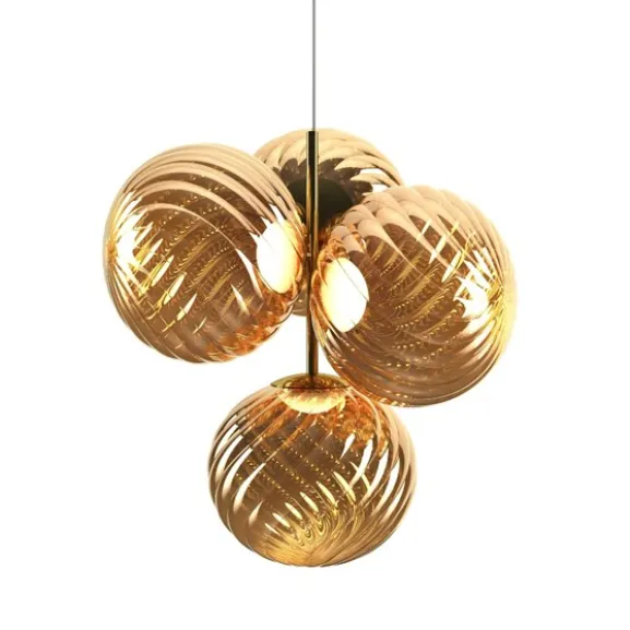 Whirl Chandelier Small Gold LED CB