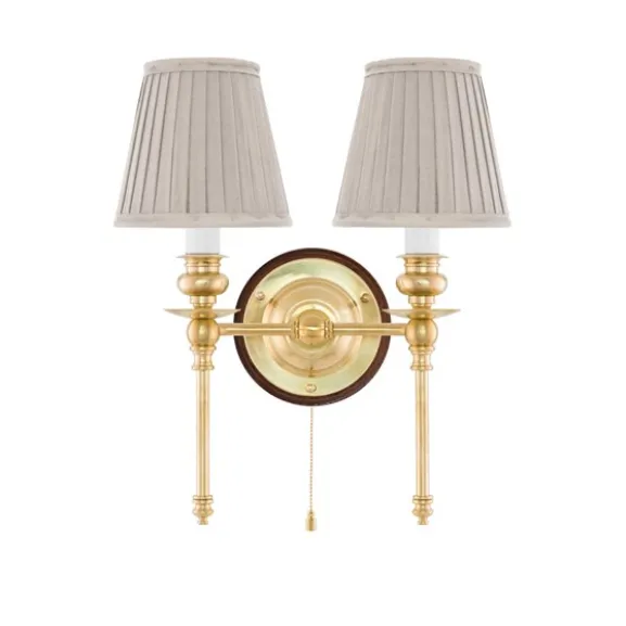 Wivallius vägglampa mässing/brun