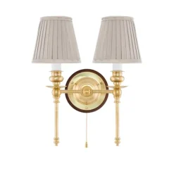 Wivallius vägglampa mässing/brun