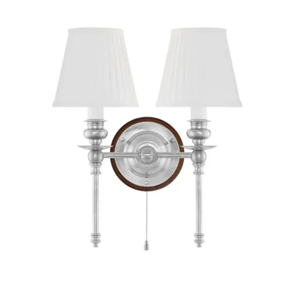 Wivallius vägglampa nickel/brun